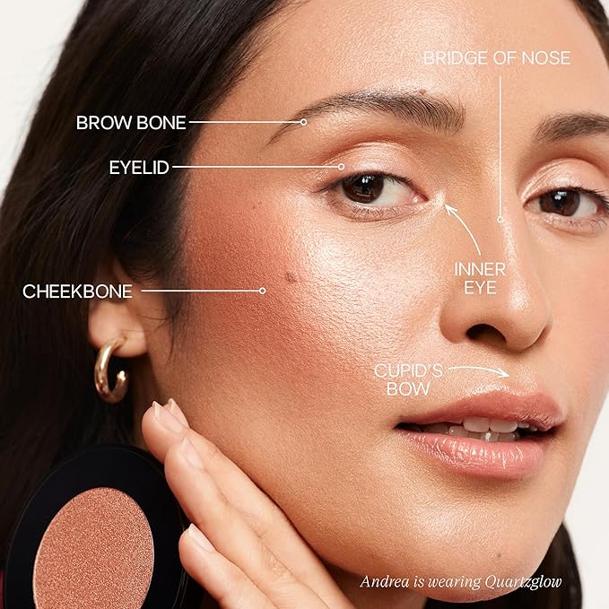 Saie Glow Sculpt Multi-Use Highlighter + Cream Blush Refill - Lightweight with Hyaluronic Acid + Micropearl for Radiant, Glowing Skin - Quartzglow (.02 oz)-VivaGrace Women