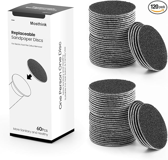 120pcs Replacement Sandpaper Refill Discs for Electric Foot File Callus Remover Tool for Men Women Dead Cracked Hard Skin (60 Grit+60 Grit)-VivaGrace Women