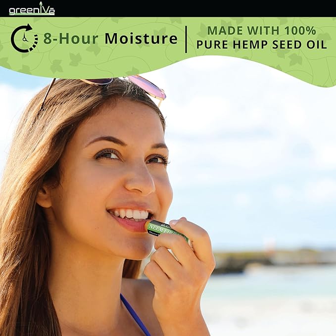 GreenIVe Neem Lip Balm, Vegan Lip Moisturizer with L-Lysine, Soothe and Soften (3)-VivaGrace Women