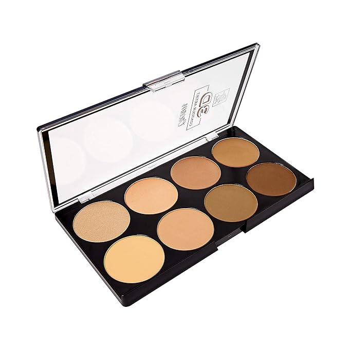 Ruby Kisses 3D Powder Contour Palette Medium Dark Define your cheekbones, perfect your nose, and sculpt your jawline-VivaGrace Women