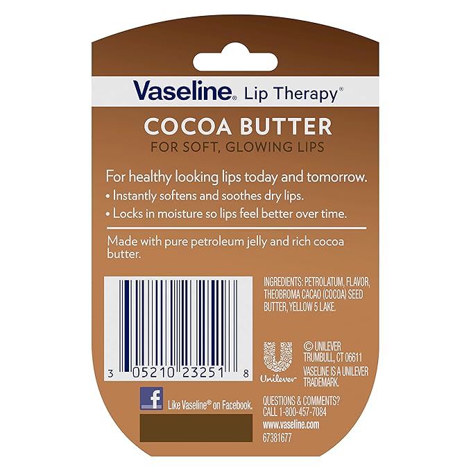 Vaseline Lip Therapy Bundle - Creme Brulee, Rosy Lips & Cocoa Butter, 0.25 Ounce (Pack of 3)-VivaGrace Women
