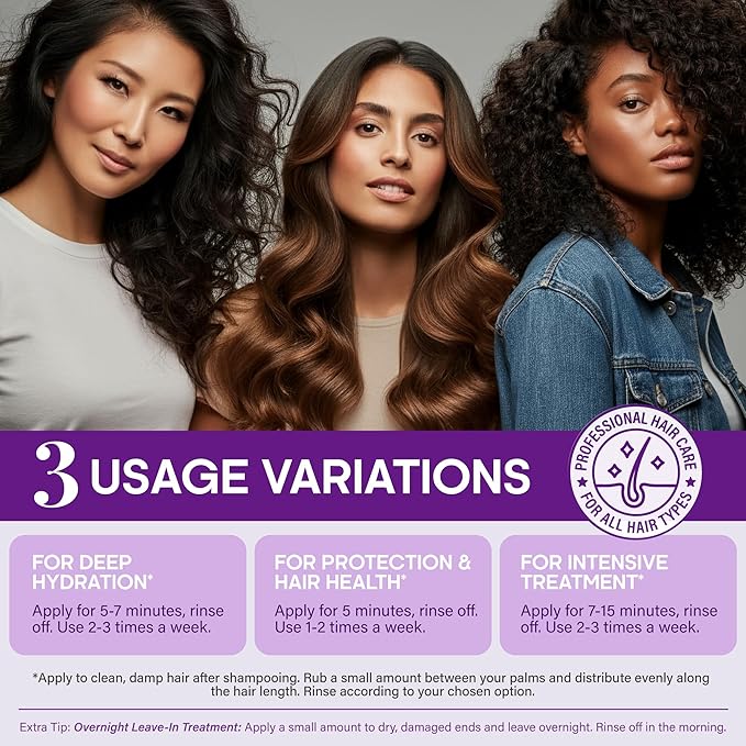 NUTRAHARMONY Hydrating Hair Mask for Dry, Frizzy & Damaged Hair – Deep Conditioning Keratin Treatment with Argan & Coconut Oils, Collagen & Biotin – Repairing, Anti-Frizz Hair Mask for Women, 10oz-VivaGrace Women