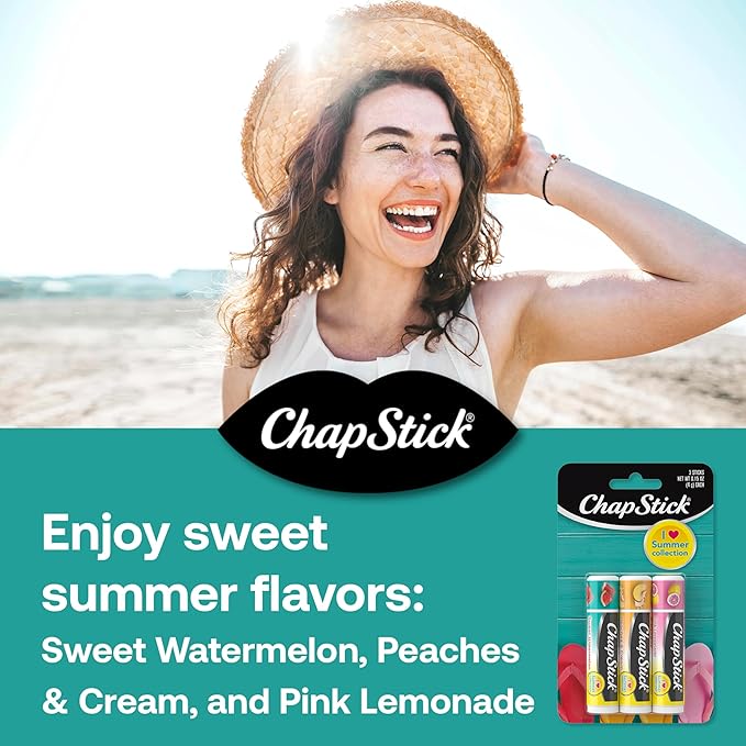 ChapStick Summer Variety Lip Balm Pack in Joyful Flavors- 0.15 Oz x 18 Sticks-VivaGrace Women