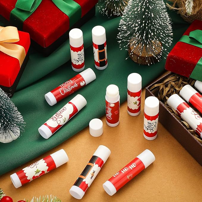 50 Pieces Christmas Santa Lip Balm Bulk Gift Christmas Gift for Women Moisturizing Lip Care Product for Seasonal Winter Holiday Xmas Party Gift-VivaGrace Women