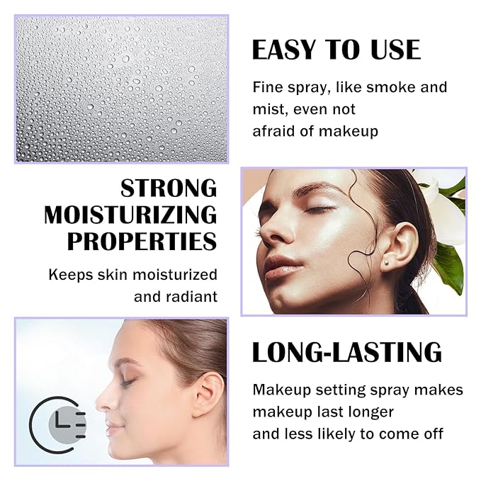 2PCS Makeup Setting Spray for Face,Waterproof Setting Spray for Makeup,Long Lasting Oil Control Finishing Holding Face Mist,Refreshing Hydrating Glossy and Matte Fixing Facial Mist Make Up Set A3-VivaGrace Women