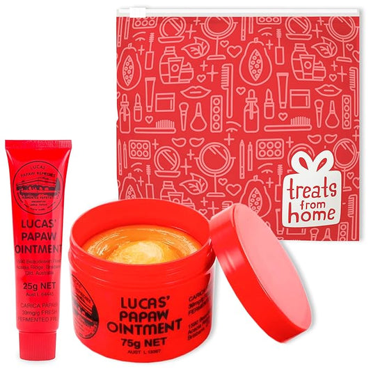 Lucas Pawpaw Lip Ointment, Lucas Pawpaw Cream, Lucas Pawpaw Ointment for Lips & Dry Skin - Unique All Skin Types, All Gender- Any Season Gift Pack with 75g and 15gr Pawpaw Balm-VivaGrace Women