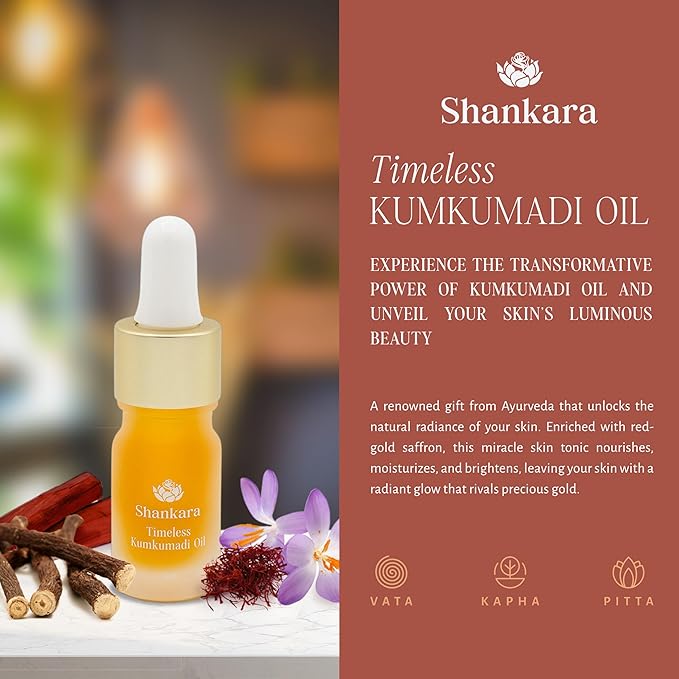 Shankara Kumkumadi Oil with Pure Saffron and Ayurvedic Herbs (Original Aroma 5ml)-VivaGrace Women
