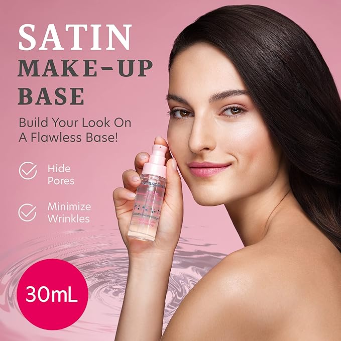 Dermacol - Satin Makeup Base, Matte Face Primer for Wrinkles and Pores, Transparent Makeup Primer for Oily Skin & Dry and Combination Skin, Easy to Blend Pore Filling Primer, No Preservatives, 30 mL-VivaGrace Women