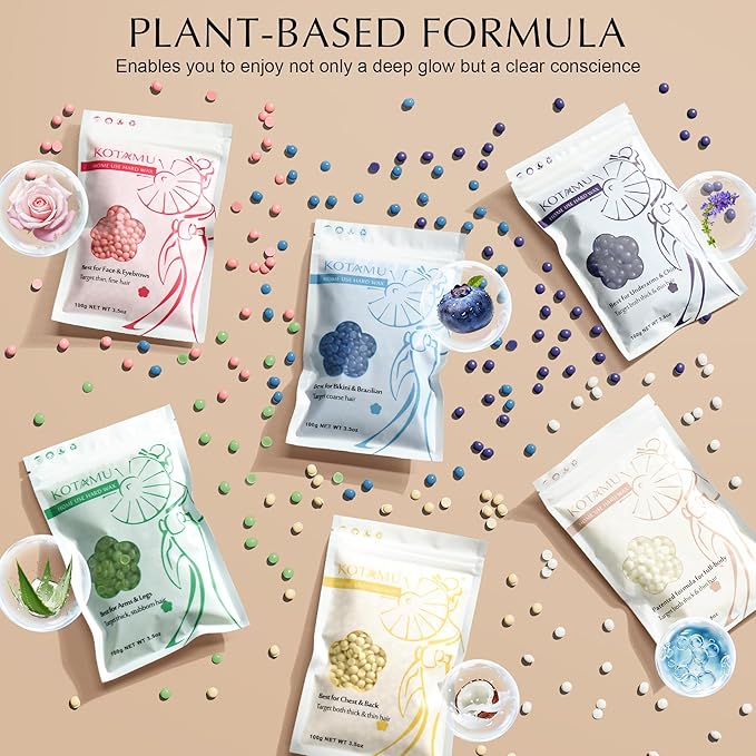 KOTAMU Waxing Kit for Women & Men, Professional Wax Warmer for Hair Removal with Silicone Pot, Wax Kit for Coarse Thick Fine Fuzzy Hair & Sensitive Skin, Waxing Warmer for Home Salon Use-VivaGrace Women