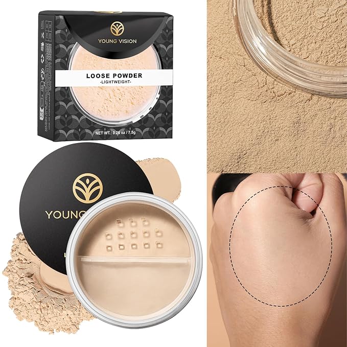 YOUNG VISION Flawless Finish Loose Powder - Translucent Setting Powder, Blurs Fine Lines & Imperfections, Lightweight, Long-Lasting, Suitable for All Skin Types, Makeup Essential…-VivaGrace Women