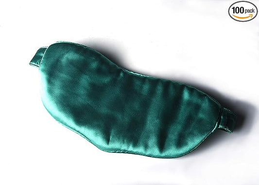 Silk Heated Sleep Eye Mask for Dry Eyes - Stye Treatment Graphene Eye Patches Hot Compress for Eyes, Relieves Dark Circles and Under-Eye Puffiness Belpharitis, Breathable eyeshade for Women Green-VivaGrace Women