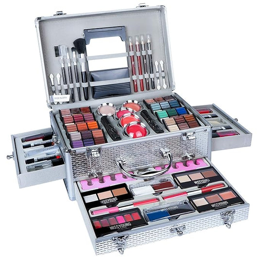 All-in-one Holiday Make up Gift Set | Makeup Kit for Women Full Kit Essential Starter Bundle Include Eyeshadow Palette Lipstick Blush Foundation Concealer Face Powder Mascara Lipgloss Brush-VivaGrace Women