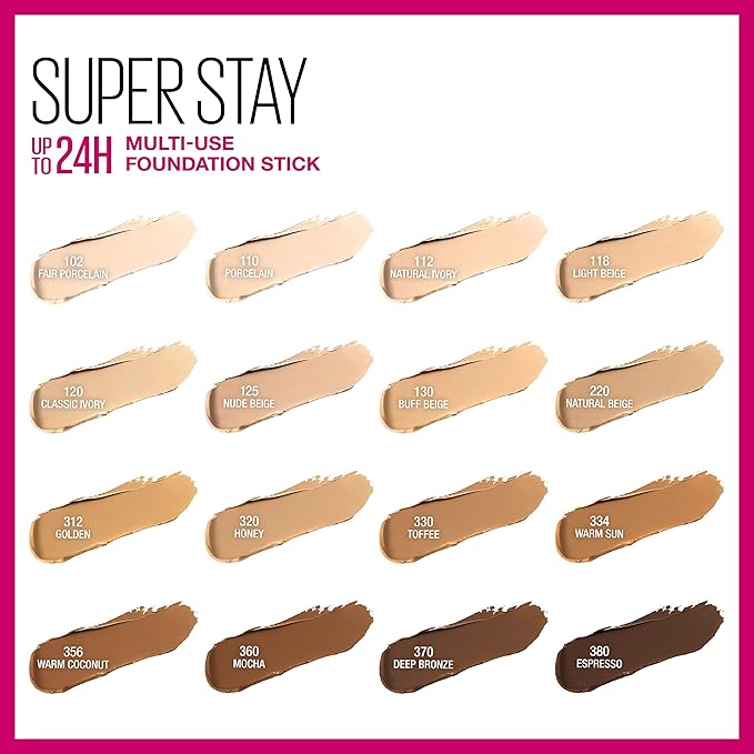 Maybelline New York Super Stay Foundation Stick for Normal To Oily Skin, Fair Porcelain, 0.25 Ounce-VivaGrace Women