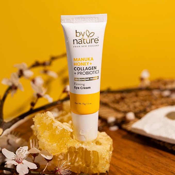 By Nature Eye Cream - Manuka Honey, Collagen, and Probiotics - Hydrating Under Eye Cream for Dark Circles - Skincare from New Zealand - .5oz-VivaGrace Women