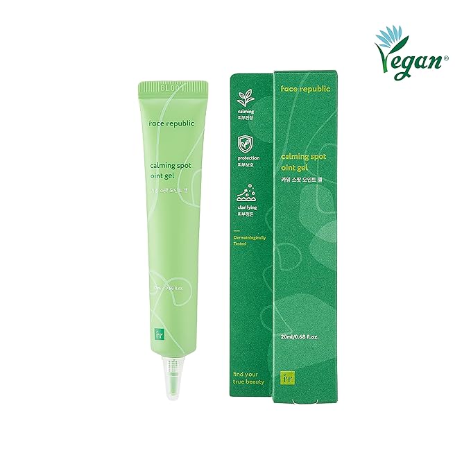 Face Republic Calming Spot Oint Gel 20ml 0.68 fl oz | Spot care | Salicylic Acid, Centella Asiatica, Tea Tree, Madecassoside | Vegan Korean Skin Care