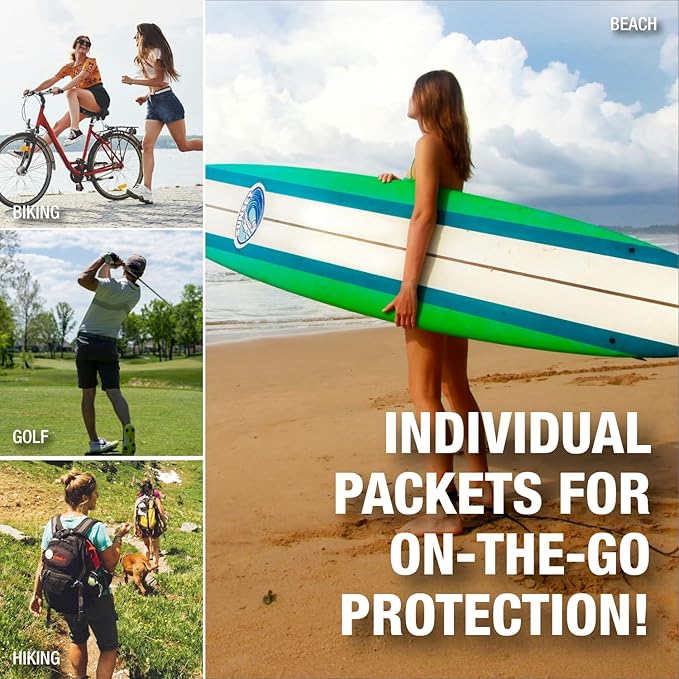 CoreTex Sun X 50 SPF Broad Spectrum Sunscreen Packets with Resealable Travel Bag - Pack of 15 Paraben, Oxybenzone, Octinoxate, & Oil Free Sunscreen - Water & Sweat Resistant Up to 80 Minutes-VivaGrace Women