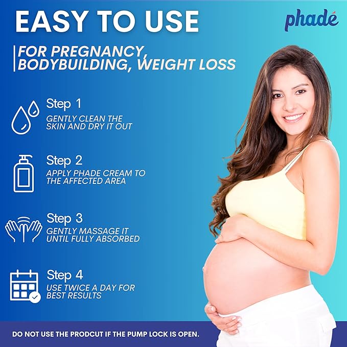 Phade Stretch Mark Cream with CICA - 200ml | Pregnancy, Scars, Uneven Skin Tone, Aging | Dermatologist Tested, Clinically Proven Formula for Stretch Marks, Hydration, and Skin Repair-VivaGrace Women