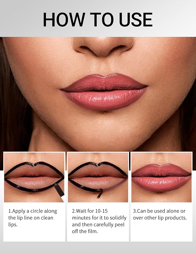 Erinde Lip Liner Peel Off Lip Stain, Long Wear Tattoo Lip Liner with Tweezer, Matte Peel Off Lipliner Stain, Long Lasting, Waterproof, Transfer-proof, Easy to Use & Natural Finish, Cool Cocoa