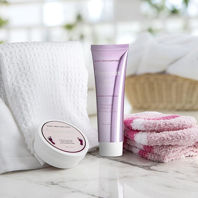 Live Green Bath and Body Pedicure Set- Relaxing Foot Care Set with Pink Fuzzy Socks, Peppermint Foot Lotion, and Foot Scrub, Holiday Present for Women-VivaGrace Women