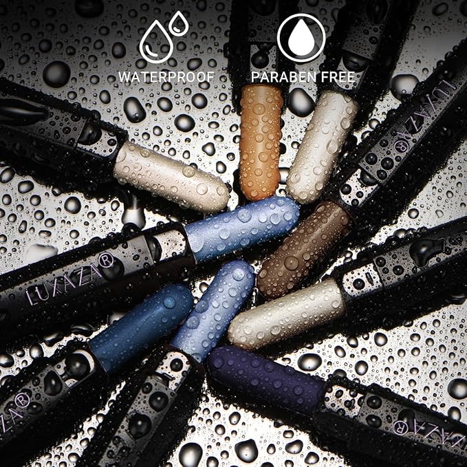 Blue Eyeshadow Stick Makeup 6PCS Set, Dark Blue Brown Metallic Shimmer Matte Cream Eye Shadow Eyeliner Brightener Pencil Crayon - JEANS BLUE-VivaGrace Women
