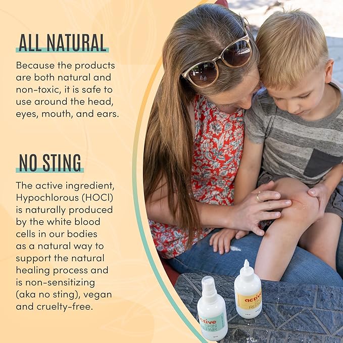 Active Skin Repair - First Aid Natural & Non-Toxic Healing Ointment & Antiseptic Spray for Minor Cuts, Wounds, Scrapes, Rashes, Sunburns, and Other Skin Irritations (Bundle, Combo, 3 oz Each)-VivaGrace Women