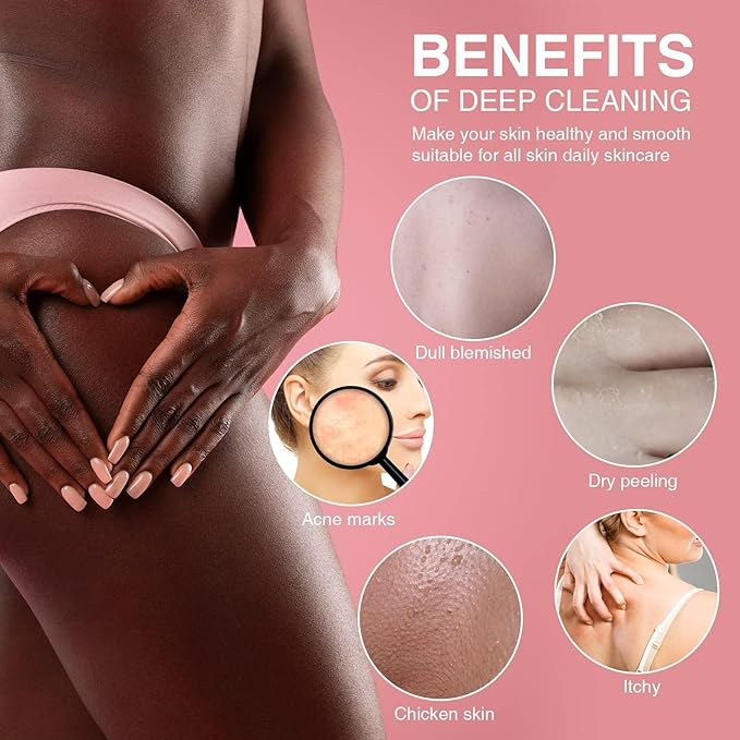 UJFQBH African Net Sponge African Net Long Net Bath Sponge Exfoliating Shower Body Scrubber Back Scrubber Skin Smoother,Great for Daily Use (Pink)-VivaGrace Women