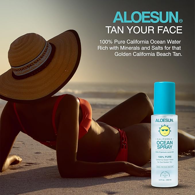 Ocean Spray | Pure California Sea Salt Water Face Mist Infused with Organic Lavender Essential Oil for Tanning | Hair & Scalp Exfoliating Solution | Facial Moisturizer | Travel Size 3.4 Fl Oz-VivaGrace Women