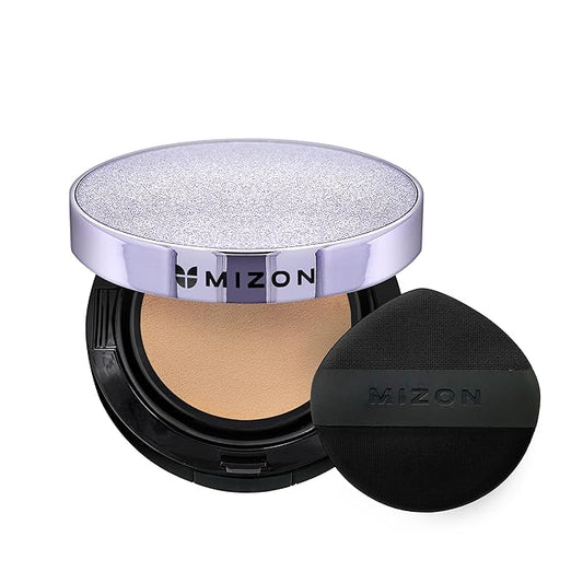 MIZON Vegan Collagen Cushion (15g/ 0.52 oz x 2 ea) Healthy and glowing look, Medium coverage compact with SPF38 PA++ Protection, Skincare and makeup INCLUDES REFILL (#23 Sand Beige)-VivaGrace Women