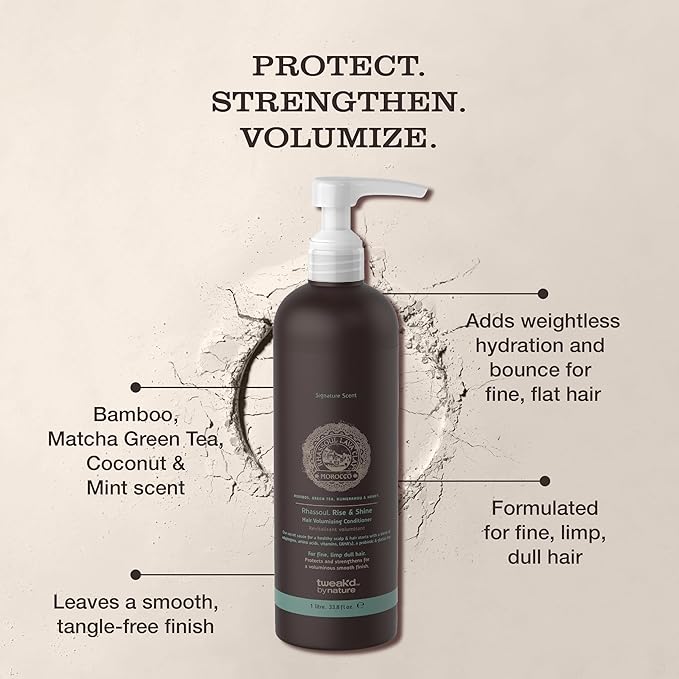 Tweak’d by Nature - Rise & Shine Hair Volumizing Conditioner for Fine Hair, Paraben Free and Sulfate Free Conditioner, Hydrating Hair Care for Soft, Tangle-Free Finish (33.8 ounces)-VivaGrace Women