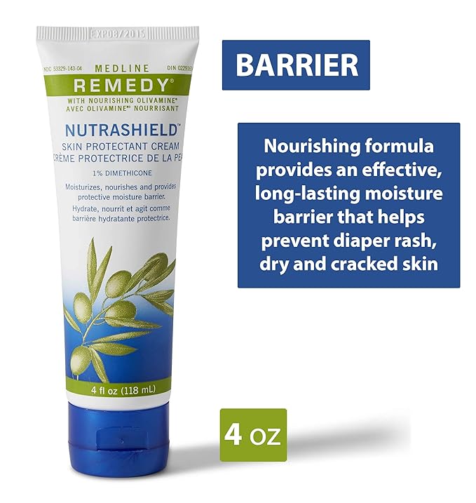 Medline MSC094534 Remedy Nutrashield Skin Protectant, (4 ounce), for use as a barrier cream, or dry or chapped skin, diaper rash, incontinence, IAD, or irritated skin-VivaGrace Women
