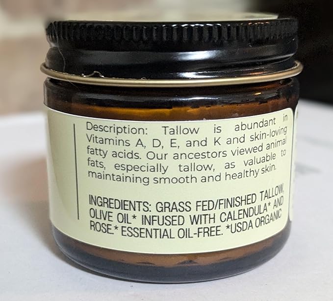 Handmade Whipped Tallow Balm (Unscented/Herb-Infused) - Organic Body Butter with Infused Olive Oil, for Eczema, Rosacea, Baby - 1.3 oz-VivaGrace Women