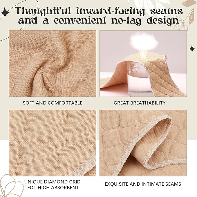 Boyiee 9 Pcs Cotton Bra Liners 3 Layer Reusable Washable Under Breast Sweat Absorber Pads for Woman-VivaGrace Women