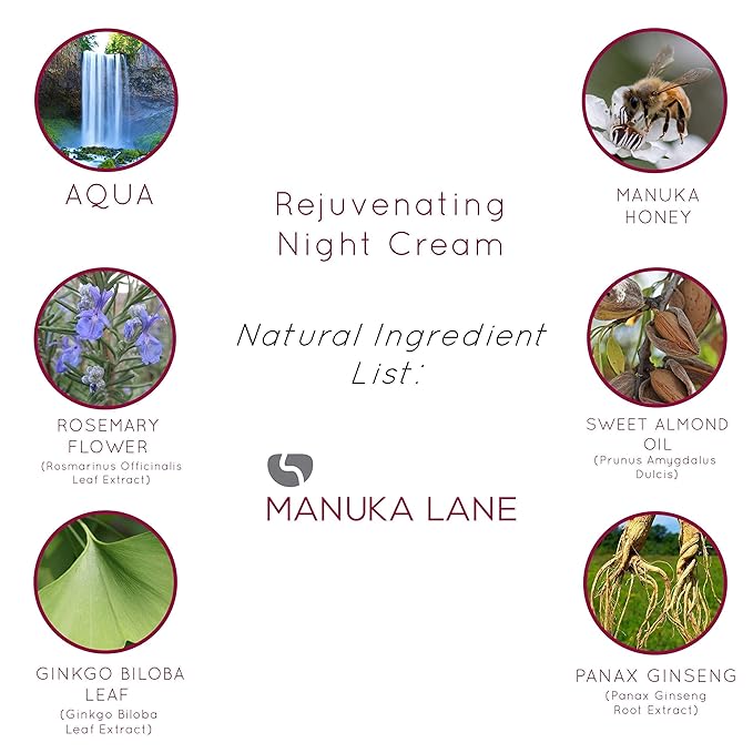 Manuka Lane Night Cream with Retinol, Manuka Honey, and Peptides Real Glowing Results for Youthful, Healthy Skin-VivaGrace Women
