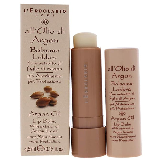 L'Erbolario Argan Oil Lip Balm - For Lips That Are Always Soft And Protected - Nourishing And Compacting Properties - Contains Extract Of Argan Leaves - Natural Origin Ingredients - 0.15 Oz-VivaGrace Women