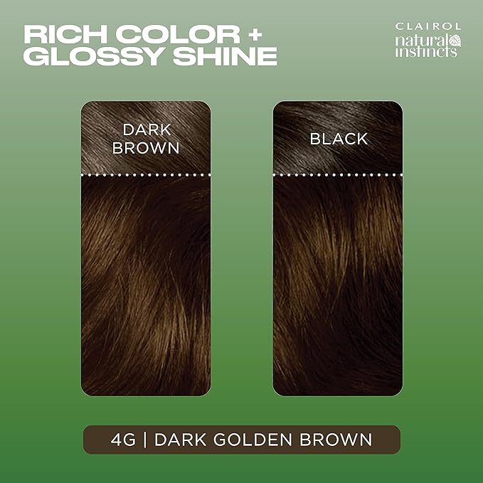 Clairol Natural Instincts Demi-Permanent Hair Dye, 4G Dark Golden Brown Hair Color, Pack of 1-VivaGrace Women