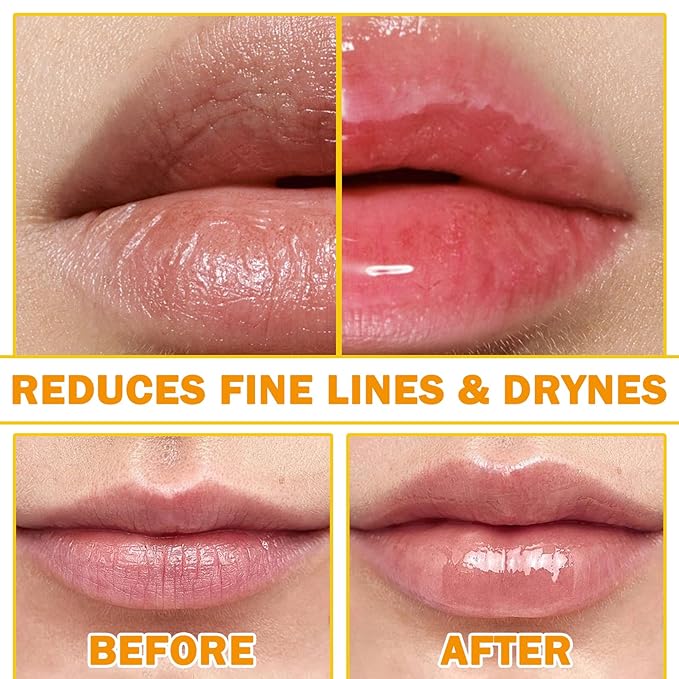Lip Balm Honey Pot,Moisturizing Lip Balm Reduces Lip Lines,Propolis Honey Pot Lip Balm Hydrating Prevention Dry and Cracked Lip Scrubs Exfoliator,Exfoliating Lip Sleeping Mask with Brush-VivaGrace Women