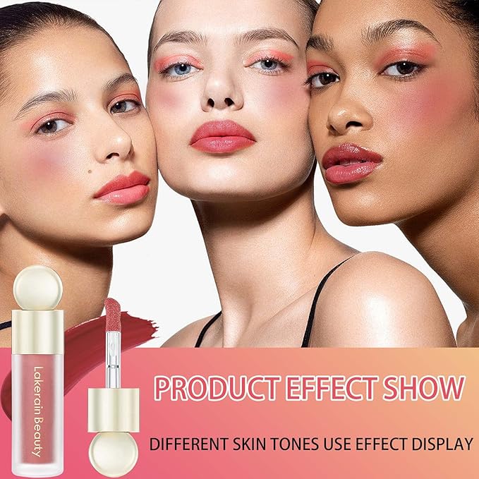 Liquid Blush,Natural Soft Cream Face Blush Matte Cheek Tint,Lightweight,Moisturizing,Waterproof,Long Lasting Face Blush Stick(4#)-VivaGrace Women