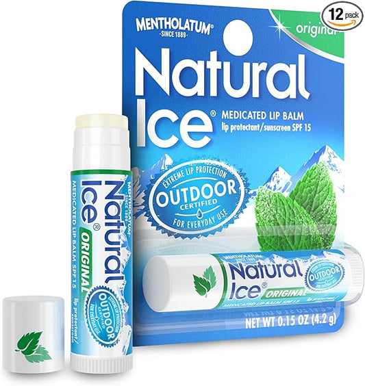 Natural Ice Original SPF 15 Medicated Lip Balm - 12 Count Pack-VivaGrace Women