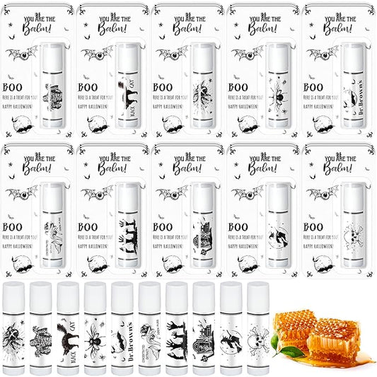 30 Pack Halloween Party Favors Bulk Skull Lip Balms Gifts Vintage Spooky Halloween Party Gifts Goodies Stuffers Small Thank You Gifts for Women Men Staff Coworkers Adults-VivaGrace Women