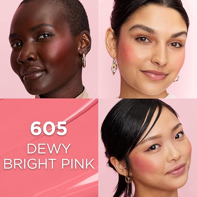 L'Oreal Paris True Match Lumi Le Liquid Blush, Intense Lightweight Blush Formula With Liquid Pigments, Dewy Bright Pink, 0.33 Fl Oz-VivaGrace Women