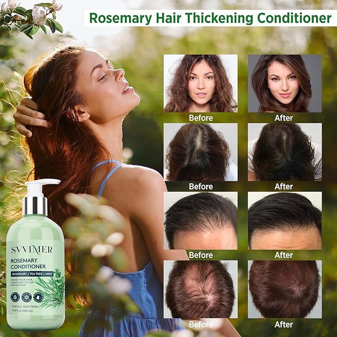 Rosemary Hair Growth Conditioner: Thickening Moisturizing Product with Biotin for Women Men - for Damaged Dry Thinning Hair 11.8 fl.oz-VivaGrace Women