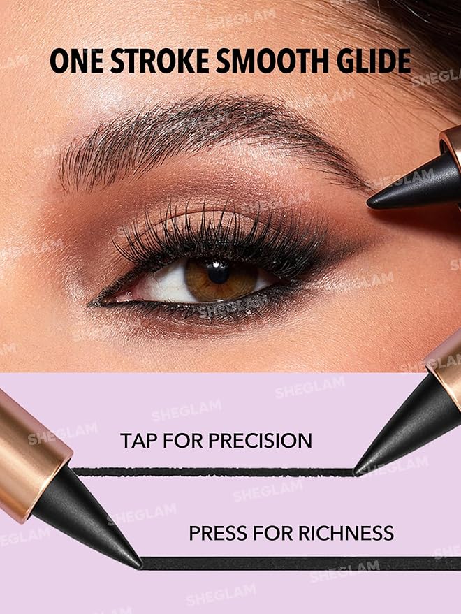 SHEGLAM Ez Glide Matte Eyeliner Pencil Highly Pigmented Black Smoky Eyes Pencil Smudge-Proof Long-Lasting Ultra-Fine Eyeliner Blendable Smooth Cat Eye Eye Make Up Black