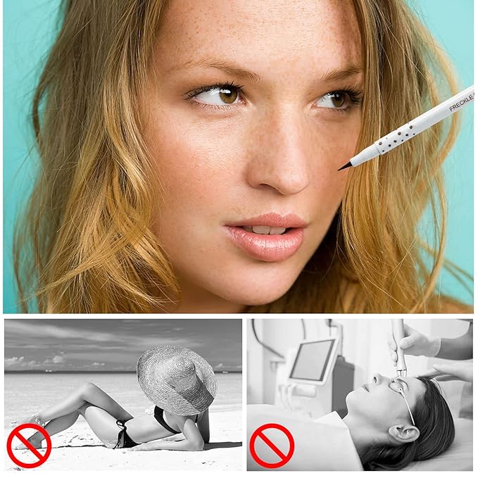 Freckle Pen, Freckle Makeup Pen for Face, Waterproof Long Lasting Quick Dry Faux Freckle Pen, Soft Artificial Freckles Makeup Face Decoration, Create Natural Sunkissed Skin (Chestnut)-VivaGrace Women