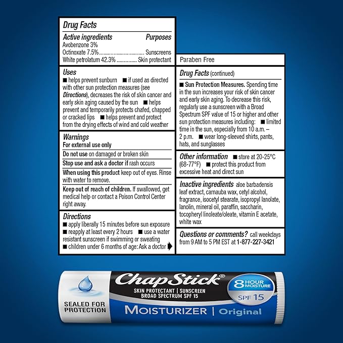 Abreva 10 Percent Docosanol Cold Sore Treatment, Fever Blister and Cold Sore Cream - 0.07 oz plus ChapStick Moisturizer Original Lip Balm - 0.15 oz Value Pack-VivaGrace Women