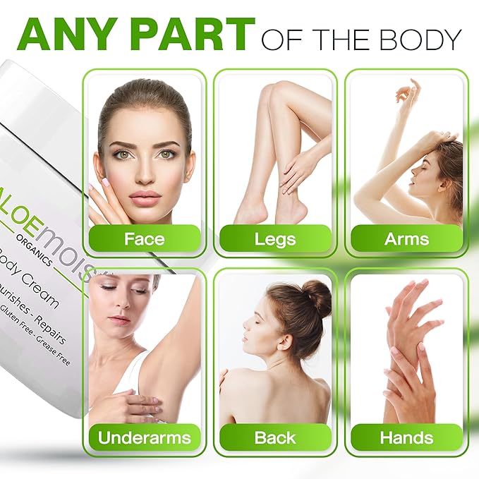 Organic Aloe Vera Lotion - Face & Body Moisturizing Cream with Natural Aloe Vera, Vitamin E Oil, Vitamin C, Retinol Cream, Shea Butter – Anti Aging Face Moisturizer for Women, Dry Skin (8 oz)-VivaGrace Women