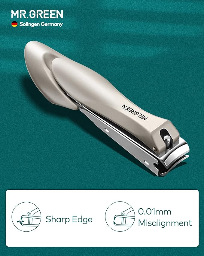 MR.GREEN Nail Clipper 3Pcs Set, Stainless Steel Manicure Pedicure Set with Nail Clippers, Glass Nail File & Tweezers, Medical Grade Grooming Kit with Travel Case Gift Box for Man & Woman (Pink)-VivaGrace Women