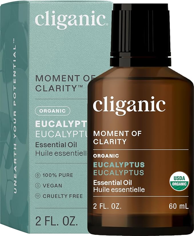 Cliganic Organic Eucalyptus Essential Oil - 100% Pure Natural for Aromatherapy Diffuser | Non-GMO Verified (Packaging May Vary)-VivaGrace Women
