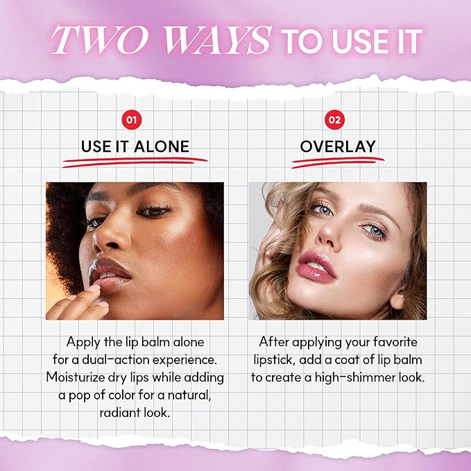 Glowing Color Lip Balm 0.35 Oz| Hydrating Lip Balm Lip Gloss for Girls | Vegan Lip Balm & Lip Plumping Gloss | Lip Glowy Balm & Lip Care for Dry Lips | Moisturizing Lip Balm Summer Fig-VivaGrace Women