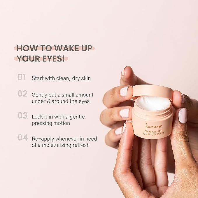 Karuna - Wake Up Eye Cream with Coffee Cherry & Tri-Peptides, Caffeine Eye Cream, Under Eye Brightener, Anti Aging Serum, Moisturizer for Puffiness, Boost Collagen for Fine Lines & Dark Circles, 15 ml-VivaGrace Women