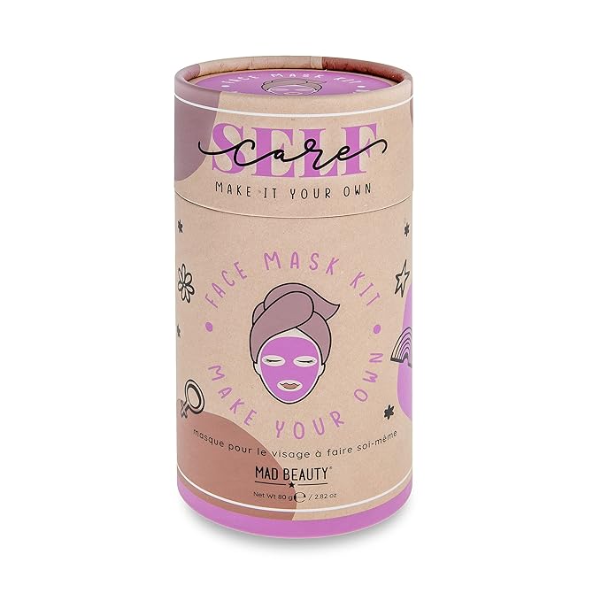 MAD Beauty Make It Your Own Face Mask Set, Self-Care DIY Kit, Lavender Clay Mask Powder Formula, Instructions, Reusable Mixing Bowl, & Silicone Brush-VivaGrace Women
